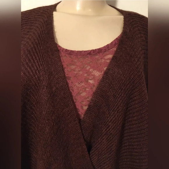 Soft Surroundings Mohair Blend Sweater vest Burgundy Small Bohemian - Picture 3 of 6